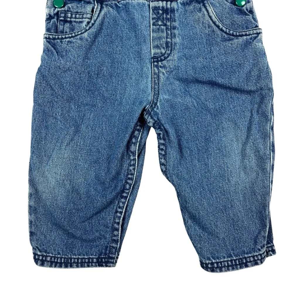 Vintage Gymboree Infant Denim Overalls Space Rocket 